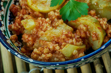 Pilaf from bulgur with zucchini