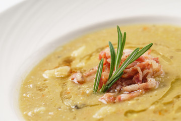 soup with bacon