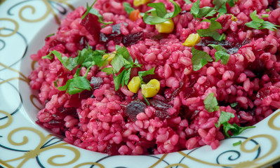 Beet of bulgur salad.