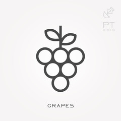 Line icon grapes