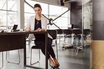 Beautiful businesswoman at the co-working