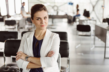 Beautiful businesswoman at the co-working