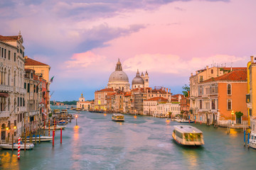 Grand Canal in Venice, Italy with Santa Maria della Salute Basilica