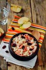Carrot apple dried cranberries slaw
