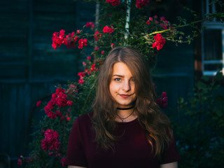 girl in the roses