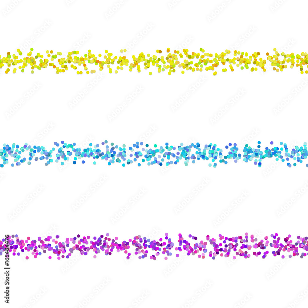 Poster seamless chaotic dot pattern text separator line design set - vector design elements from colored ci