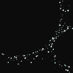 Beautiful falling snow. Abstract crescents with beautiful falling snow on black background. Vector illustration.