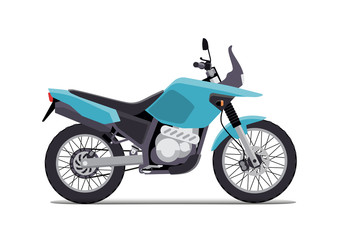 Obraz premium travel motorcycle off road, concept, active lifestyle, enduro. Flat vector illustration. Isolation on white background