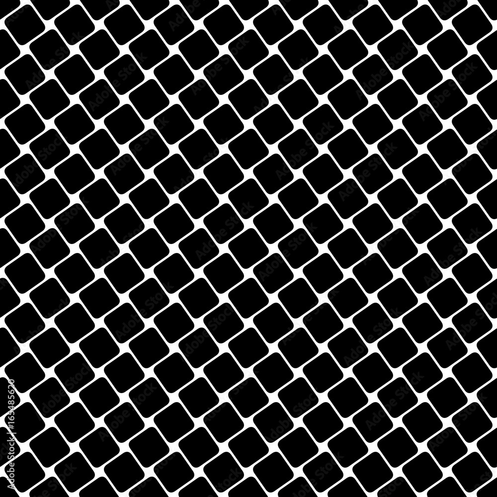 Poster seamless black and white square pattern - geometrical halftone abstract vector background graphic de