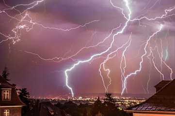 Lightning over the city of Dresden II