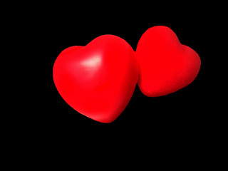 Red heart on black background