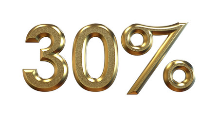 3d rendering. 30 Percent Discount 3d Sign on White Background, Special Offer 30% Discount Tag, Sale Up to 30 Percent Off, Sale Symbol, Special Offer Label, Sticker, Tag, Banner, Advertising, Badge