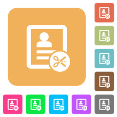 Cut contact data rounded square flat icons