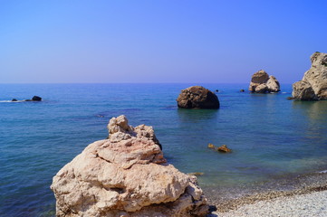 Aphrodite Bay. Beautiful beach located next to the Rock of the Greek, the birthplace of the goddess...