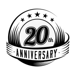 20 years anniversary design template. Vector and illustration. 20th logo.