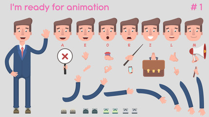 Vector businessman character for creating scenes.