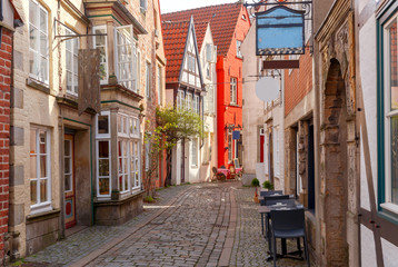 Fototapeta na wymiar Bremen. Old picturesque streets.