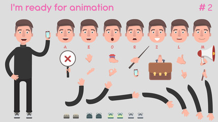Vector businessman character for creating scenes.