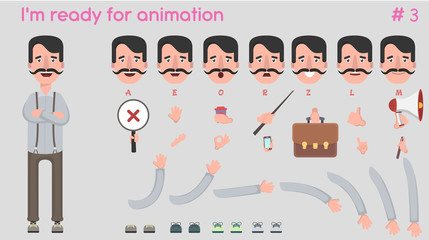Vector businessman character for creating scenes.