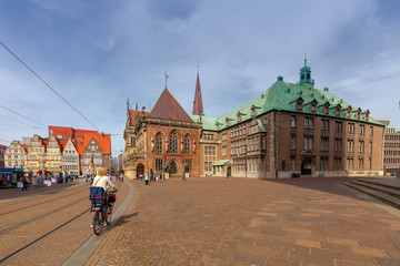 Obraz premium Bremen. The central market square. Town Hall.