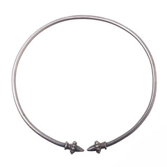 Silver bracelet on white background