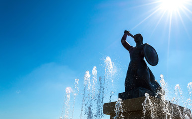 Sculpture of a mermaid in Warsaw near the fountain.  © HappyRichStudio