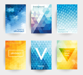 Set of templates with modern geometric background