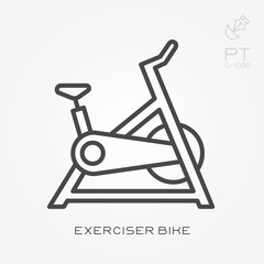 Line icon exerciser bike