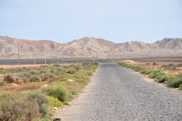 Route pavée désert Boa Vista Cap Vert
