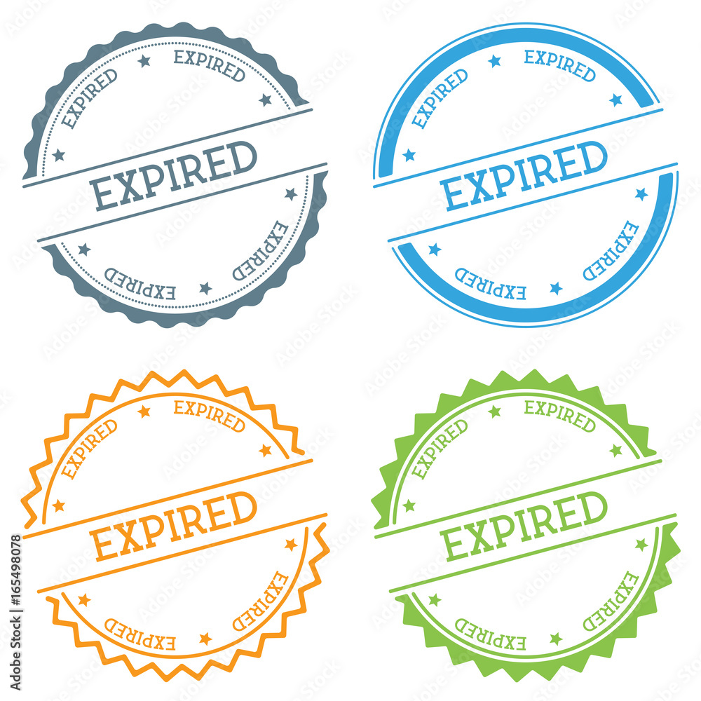 Poster expired badge isolated on white background. flat style round label with text. circular emblem vector