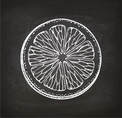 Lemon sketch on chalkboard