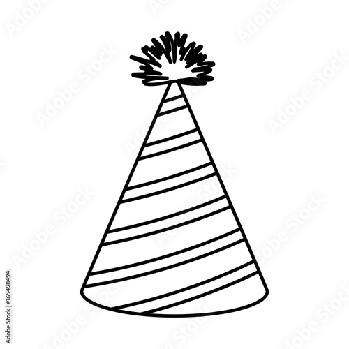 Download "monochrome silhouette of party hat with diagonal lines ...