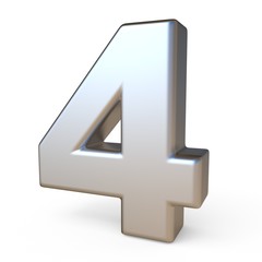 Obraz premium Metal font NUMBER FOUR 4 3D