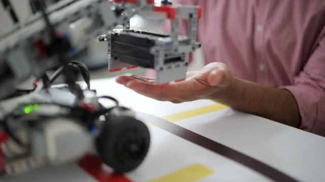 Man testing robotic possibilities