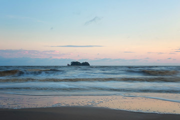 Sunset by the sea in Thailand.