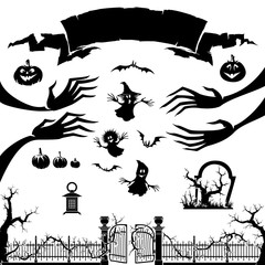 Halloween backgrund symbol and element.