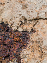 detail of ancient brick wall. Grunge Distorted Brick wall. old brick wall texture. Texture background surface broken brick wall cement