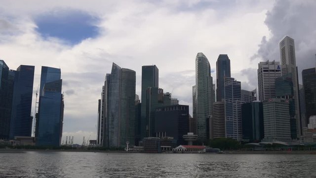 singapore duck boat tour ride downtown bay panorama 4k 
