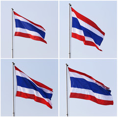 Thailand flag with wind.