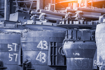 Metal smelting furnace in steel mills