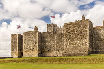 View on Dover castle in summer