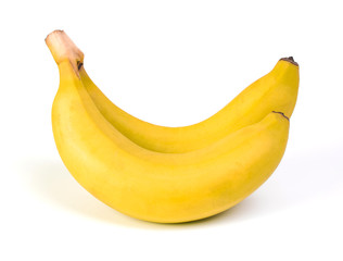 bunch of bananas on white background.