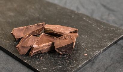 Chocolate against black background