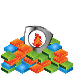 fire shield vector illustration.  illustration in vector format