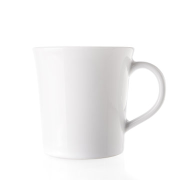 White coffee cup isolated on white background.