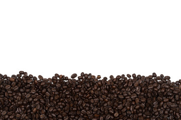 Roasted coffee beans isolated on white