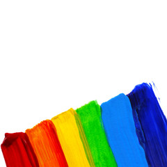 Abstract acrylic hand painted background. Watercolor rainbow flag. Symbol of lgbt, peace and pride.