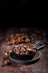 Roasted edible chestnuts