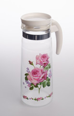 Water Jar or Empty glass jar on a background.