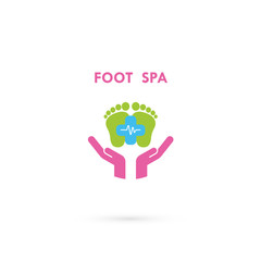 Foot Care Logo.Human foot icon.Foot spa concept.Vector illustration.
